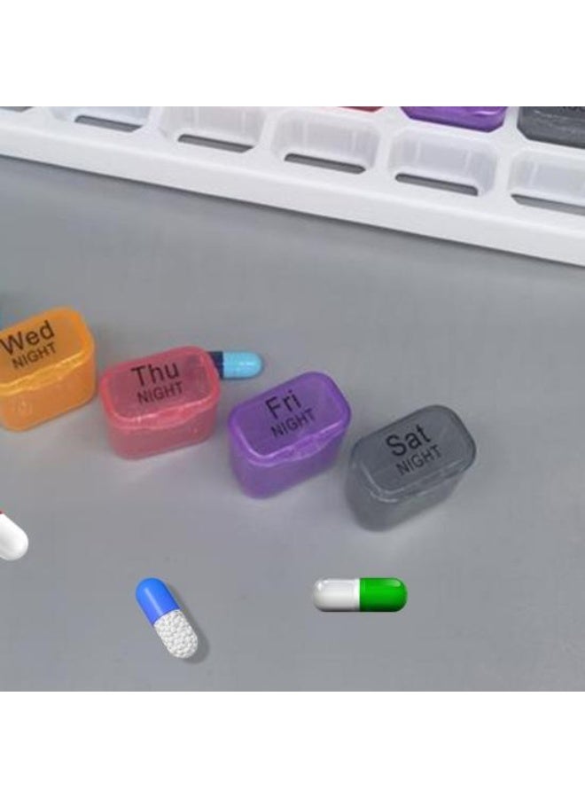 Weekly Pill Organizer with Daily Removable Compartments Divided into Three Time Slots Portable and Compact for Daily Use and Travel Easy to Carry and Stay Organized - Image 5